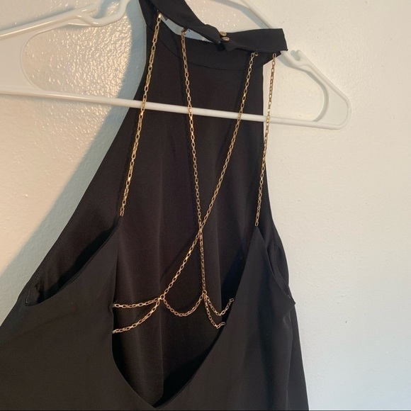 Charlotte Russe Chain Back Tank Top Black Gold - Picture 8 of 9